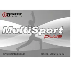 Karta MultiSport Plus od Benefit Systems. Sylwetka kobiety w ruchu.