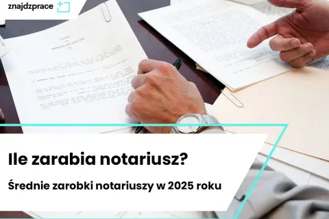 Dłonie notariusza nad dokumentami, pytanie: ile zarabia notariusz? Średnie zarobki w 2025 roku.