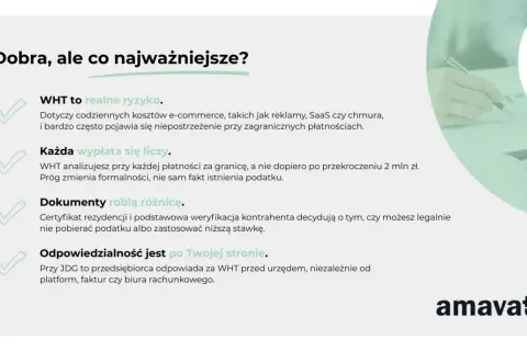 Certyfikat rezydencji i weryfikacja kontrahenta to klucz do niższej stawki WHT. Zadbaj o formalności, by uniknąć ryzyka.