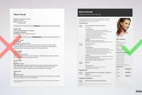 CV Marty Nowak, doświadczonej koordynatorki sprzedaży, z kluczowymi umiejętnościami w zarządzaniu i budowaniu relacji.