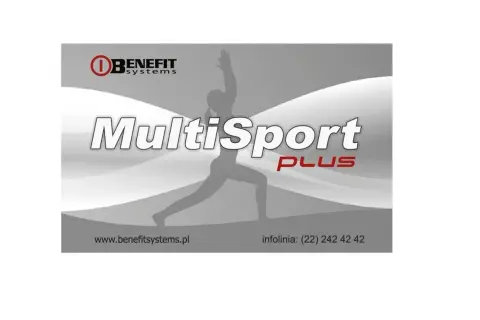 Karta MultiSport Plus od Benefit Systems. Sylwetka kobiety w ruchu.