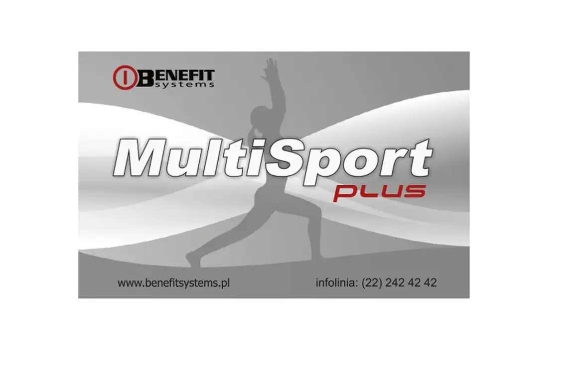 Karta MultiSport Plus od Benefit Systems. Sylwetka kobiety w ruchu.