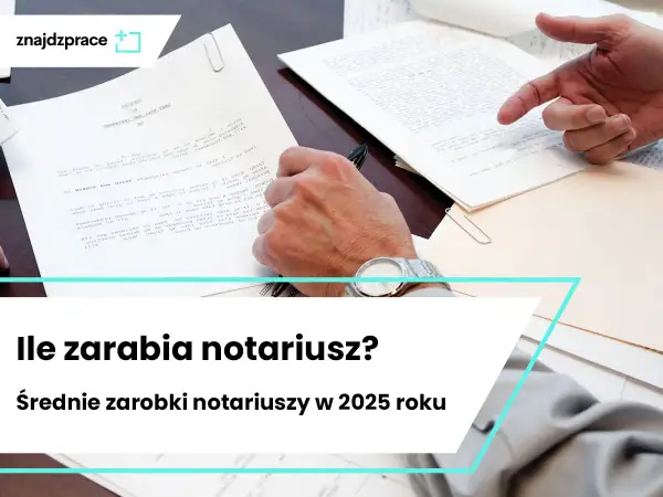 Dłonie notariusza nad dokumentami, pytanie: ile zarabia notariusz? Średnie zarobki w 2025 roku.